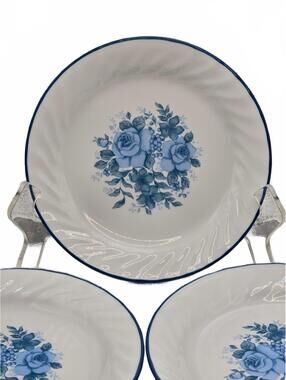 Corelle Blue Velvet Rose Floral bread plates Plates Set of 2
